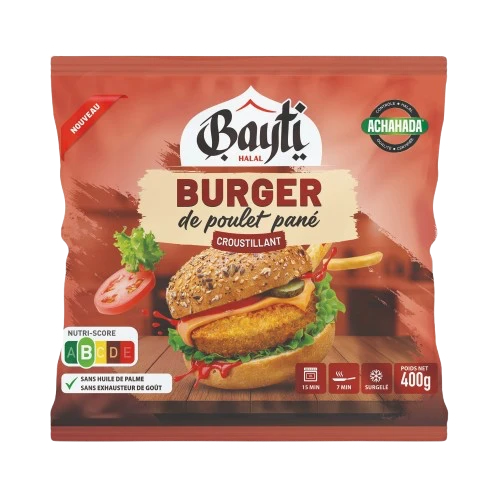 Burger de poulet pané